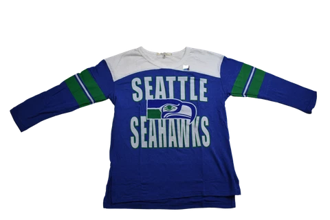 Junk Food Womens NFL Seattle Seahawks Liberty Throwback Raglan Shirt New S-2XL Cover