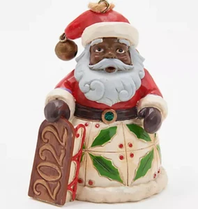 Jim Shore Heartwood Creek 10th Annual Dated Ornament Black Santa H262573 - Picture 1 of 3