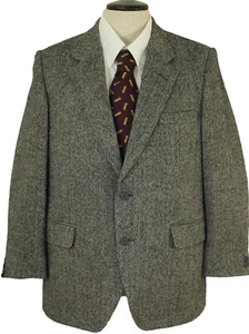 CHAQUETA DE TWEED GRIS ESPIGA CORTA 42" GIEVES & HAWKES SAVILE ROW PARA HOMBRE - Imagen 1 de 10