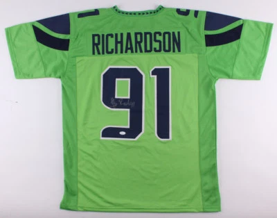 Sheldon Richardson Signed Seattle Seahawks Color Rush Green Jersey (JSA COA)  - Image 1 of 4