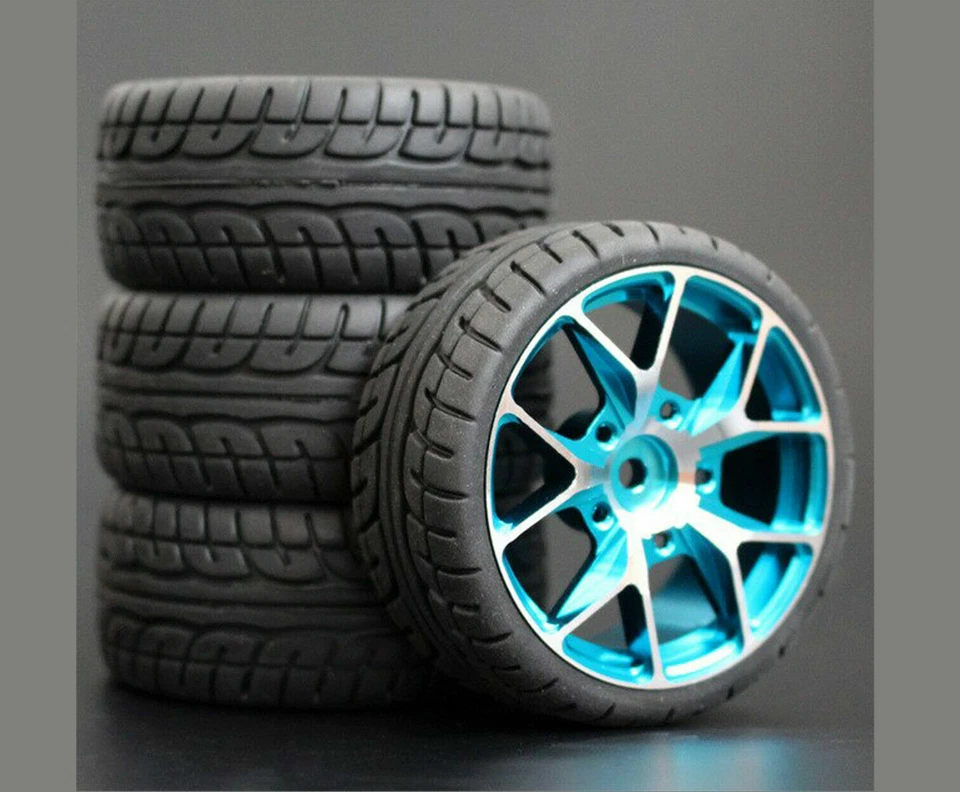 1/10 Onroad Touring RC Auto Alufelgen Felgen Reifen für Tamiya Hpi Kyosho Tra... - Bild 1 von 1