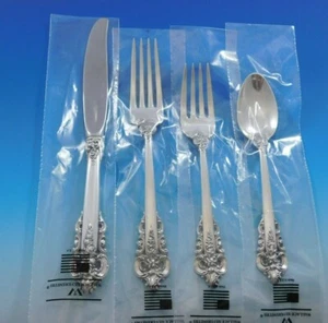 Grande Baroque by Wallace Sterling Silver Flatware Set for 8 Service 36 pcs New - Picture 1 of 8