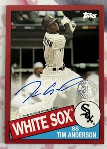 Topps Tim Anderson 2020 automático 1985 rojo paralelo/25 #85A-TA - Imagen 1 de 2