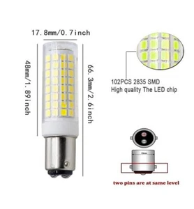 3-Pack 110V BA15D Sewing Machine Light, 10W Dimmable White 6500K, Crisp Light - Picture 1 of 8
