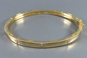 BRACCIALE CON CERNIERA ARGENTO STERLING oro Vermeil zirconi trasparenti stazioni STELLE - Foto 1 di 7