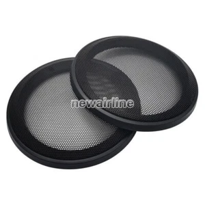 2pcs 6" inch Speaker Cover Car Woofer Decorative Circle Metal Mesh Grille #Black - Picture 1 of 6
