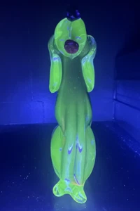 Vintage Murano Glass Dog Animals Figurine 9” Glows Under Black light. - Picture 1 of 24
