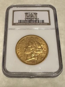 1867-S XF45 NGC Liberty Double Eagle $20 Gold Coin very nice coin (no PCGS) - Picture 1 of 2