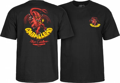 Powell Peralta Steve Caballero RED DRAGON II Skateboard T Shirt BLACK - Image 1 of 4
