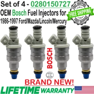 New 4Pcs Bosch Genuine Flow Matched Fuel Injectors for 1994 Mazda B3000 3.0L V6 - Picture 1 of 5