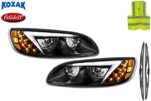 Par de faros LED negros para camión (lado izquierdo y derecho) Peterbilt 330 335 384 386 - Imagen 1 de 7