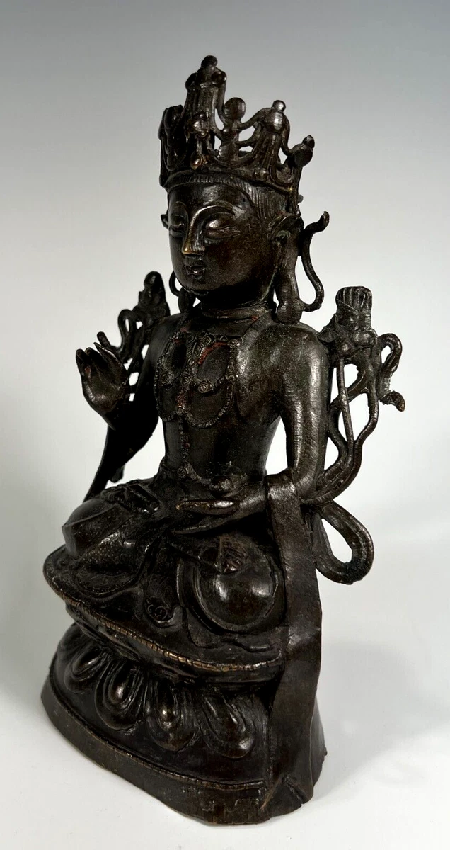 古董，阿弥陀如来像，中国清時代，古铜製，旧家藏出。 古董，阿弥陀如来像，中国清時代，古铜製，旧家藏出。