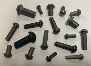 100 No, Cup Head, Solid, Steel Rivet, 3/16" Dia X 1" Long. - Picture 1 of 2