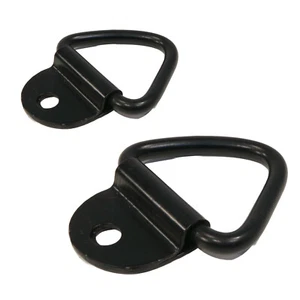 (2) Soporte de anillo en D de acero negro de 1/4" anclaje clip amarre remolque camión ATV barco - Imagen 1 de 9