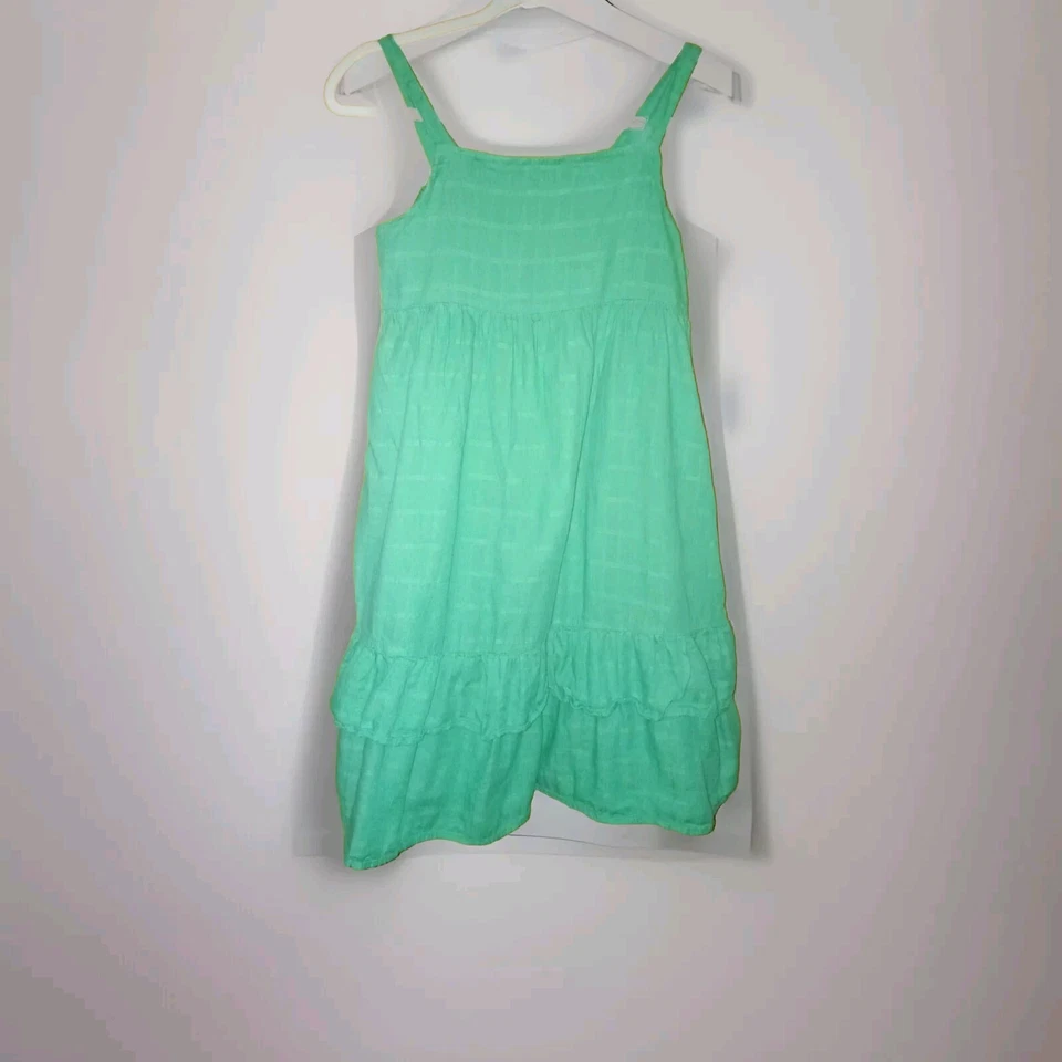 Old Navy Girls Sz XL 14-16 Kelly Green Gauze Sundress Lined Cotton Rayon  - Image 1 of 4