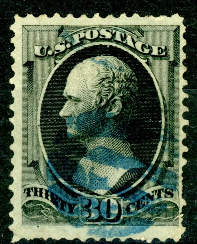 USA 154 30c GREY USED BRIGHT DEEP COLOR WITH BLUE CANCEL $350 - Image 1 of 1