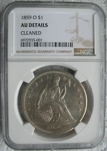 1859-O Seated Liberty Silver One Dollar - Picture 1 of 3
