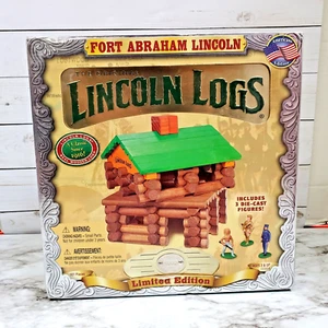 2002 Lincoln Logs Limited Edition Fort Abraham Lincoln Tin Box Set New Sealed - Picture 1 of 5