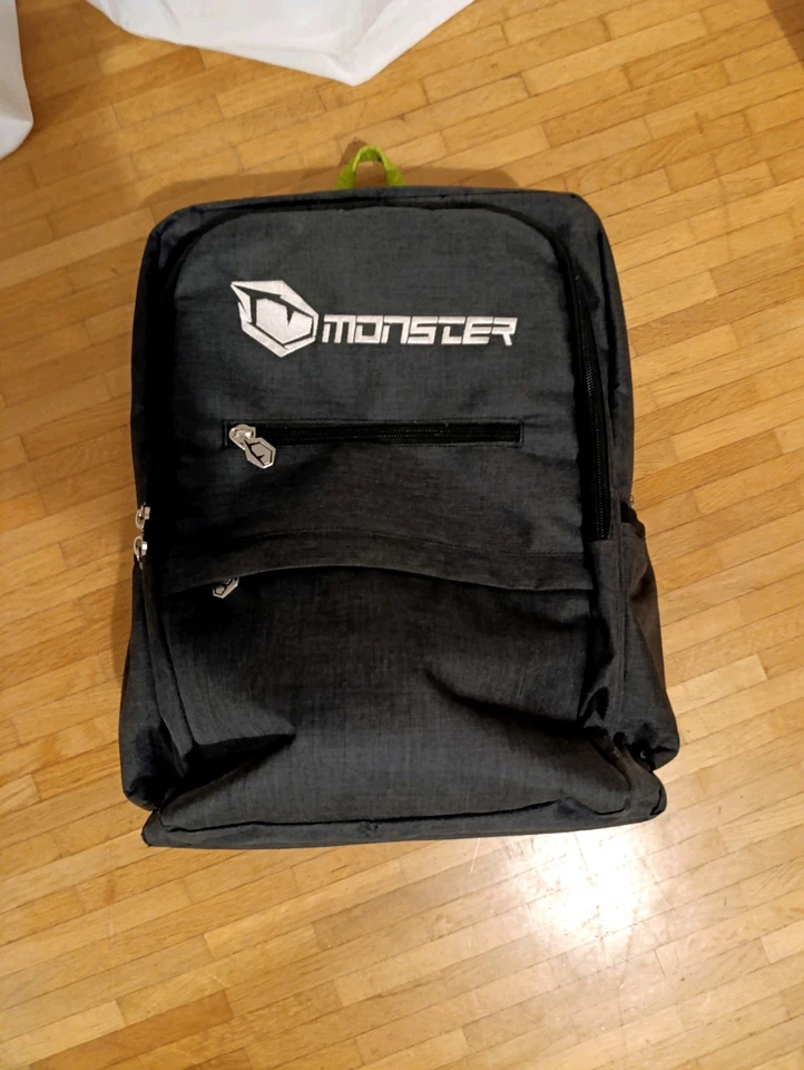 MONSTER Laptop Rucksack mit Staufächern Schwarz - Bild 1 von 3