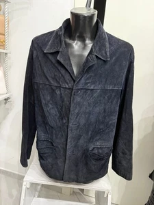 Mazzone Giacca da uomo In pelle Blu TgXL AM327 - Picture 1 of 7