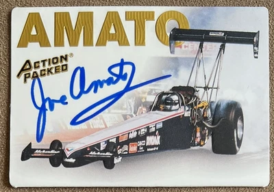 1994 Action Packed Blue Ink Autograph #17 Joe Amato NHRA Drag Series Signature - Image 1 of 3