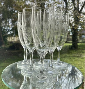 6 verre à pied flute à champagne 17cl LUMINARC / ARC épis gerbe de blé - Imagen 1 de 5