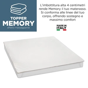 Topper matrimoniale in memory No Stress bianco - Imagen 1 de 5