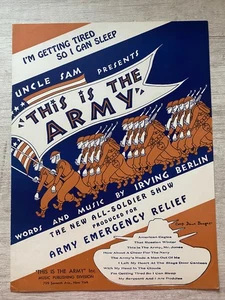 Vintage 1942 WWII Uncle Sam Presents This is the Army Irving Berlin Noten - Bild 1 von 4