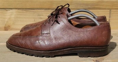 Barneys New York Brown Leather Shoes Men Size 10.5 Italy Vibram Split Toe Oxford - Image 1 of 4