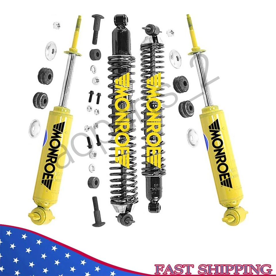 Amortecedores dianteiros traseiros Monroe compatíveis com 1971 1972 1973 1974 Chevrolet Caprice - Imagem 1 de 4