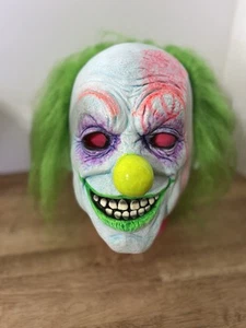 Maschera pagliaccio spaventosa verde fluo - Foto 1 di 3