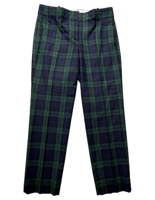 Pantalones J.Crew para mujer 8 negros reloj a cuadros Cameron mezcla de lana tartán tobillo recortado Foto 1 de 4
