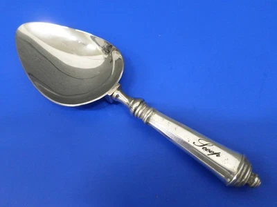 Pottery Barn ANTIQUE SILVER SENTIMENT Silverplated Handle 10" ICE SCOOP - Image 1 of 4