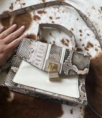 Bolso de mano Anne Klein Python crema bolso bandolera piel de serpiente sofisticado todos los días Foto 1 de 4