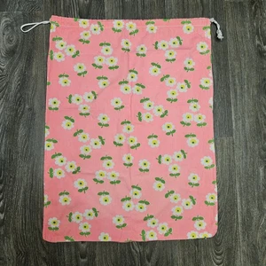 Vintage Handgefertigter Wäschesack Rosa mit Blumen  - Bild 1 von 8