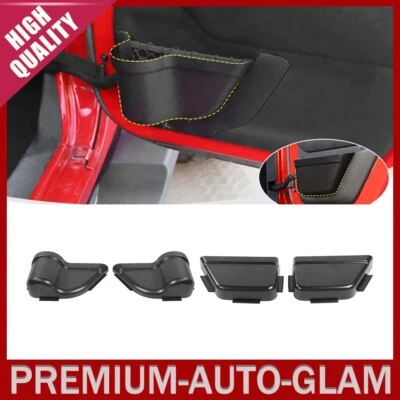 Bandeja organizadora de inserción de bolsillo de almacenamiento de puerta 4 piezas para Jeep Wrangler 2011-18 JK Foto 1 de 4