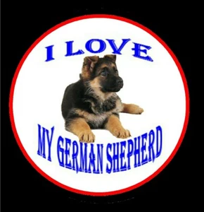 GERMAN SHEPHERD - Pin Back Button or Fridge Magnet 2 ¼" Ø - Picture 1 of 56