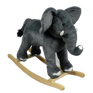 Rocking Elephant Musical Songs Rocker Grip Handles Grey Kids Toddler Ages 3+ - Picture 1 of 4