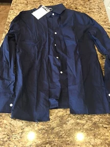 SALE!!! Cesnleoik Original Design Blue Navy Button Front Shirt Mens Size L NWT - Picture 1 of 3