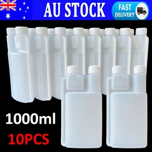 AU 10X Plastic Twin Chamber Bottle &Tamper Evident Cap 1L Chemical Liquid Bottle - Picture 1 of 6