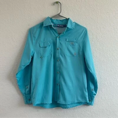 REEL LEGENDS Ropa de Rendimiento Niños Camisa de Pesca Azul Abotonada Mediana Foto 1 de 4