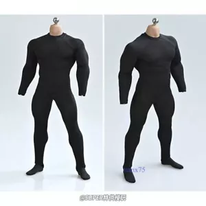 1/12 Scale Male Black Bodysuit Tights Leotard Jumpsuit For 6" Action Figure Body - Picture 1 of 15