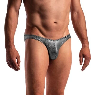 Cueca masculina Manstore M2281 cintura baixa biquíni micro transparente sexy - Imagem 1 de 3