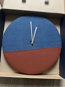 Karlsson denim leather Wall Clock - Picture 1 of 5