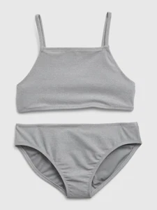 NWT Gap Kids Girls Swimsuit swim Bikini silver metallic glitter u pick size - Picture 1 of 4