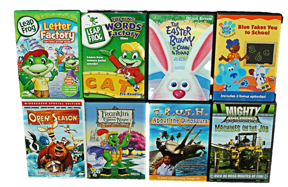 Children's 8 DVD Disc Lot  Leap Frog Blue's Clues Easter Bunny Franklin DVDs Foto 1 de 1