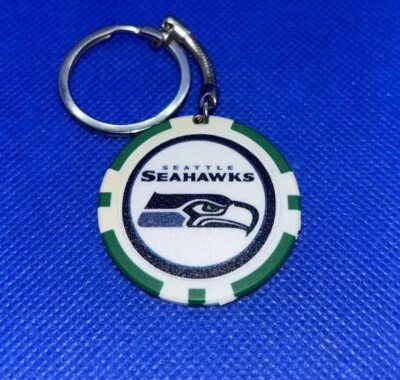 Seattle Seahawks Poker Chip Keychain Logo Key Chain Ring NFL Multicolor - Image 1 of 4