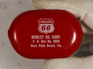 PHILLIPS 66 Red Squeeze Coin Purse • MOBLEY OIL CORP West Palm Beach, Fla. • NOS - Picture 1 of 7