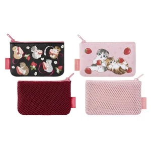mofusand single-sided mesh 2-piece set pouch (strawberry) Japan limited 2024 NEW - Picture 1 of 7