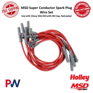 MSD 8.5mm Super Conductor Spark Plug Wire Set Red w/ HEI Cap For Chevy 366-454 - Bild 1 von 12